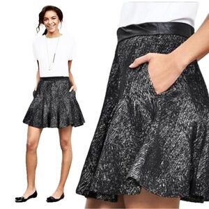 NWT Banana Republic Pleated Mini Fit and Flare Jacquard Skirt w Pockets